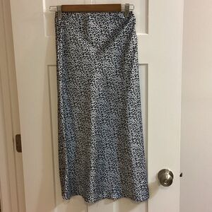 Miami Blue and Black Leopard Midi Skirt